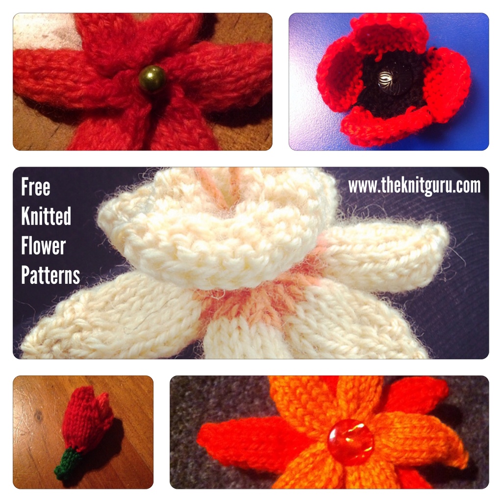 Knitted Flowers – Free Patterns